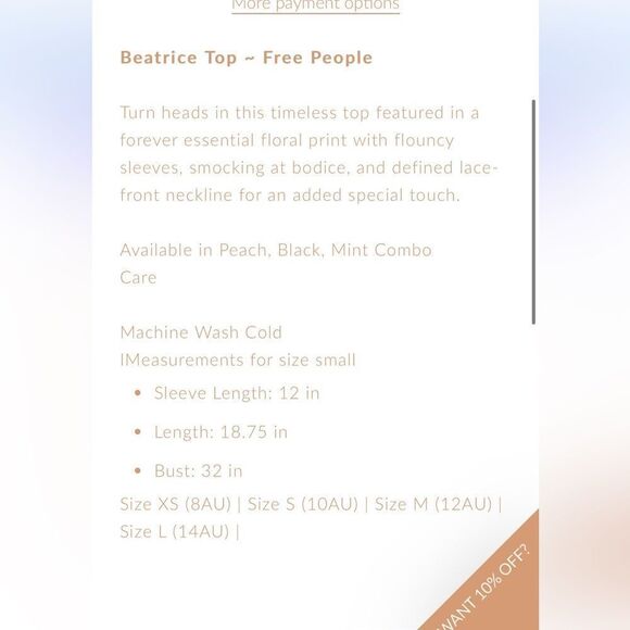 Free People Beatrice Top XS - Picture 3 of 9